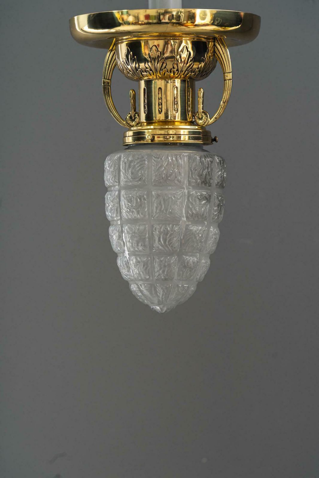 2 Art Deco Ceiling Lamps With Original Glass Shades Vienna Around 1920s photo furniture