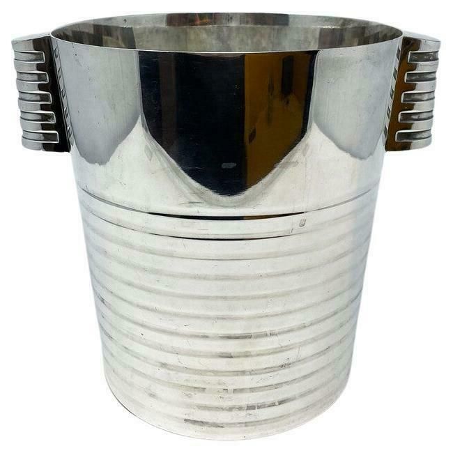 Mid Century Modern Christofle Art Deco Champagne And Ice Bucket Ondulations