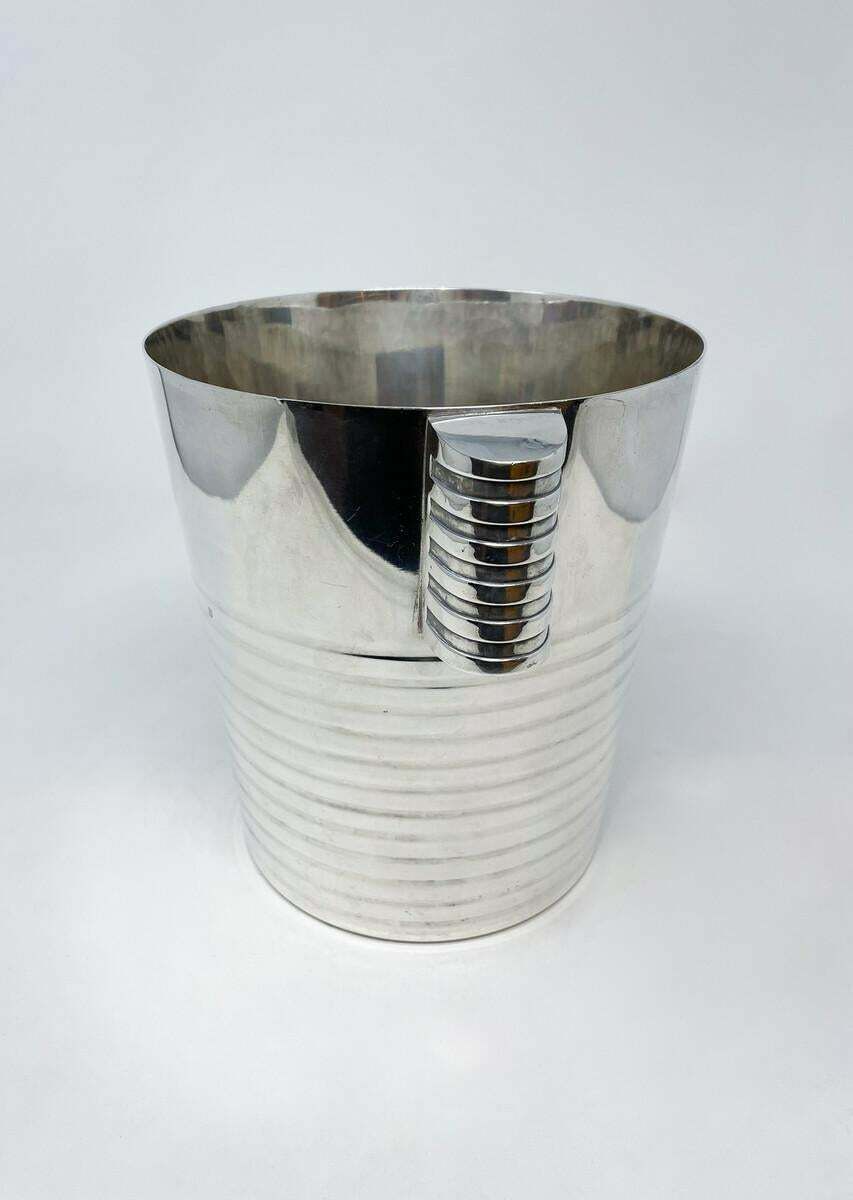 photo for sale Mid Century Modern Christofle Art Deco Champagne And Ice Bucket Ondulations