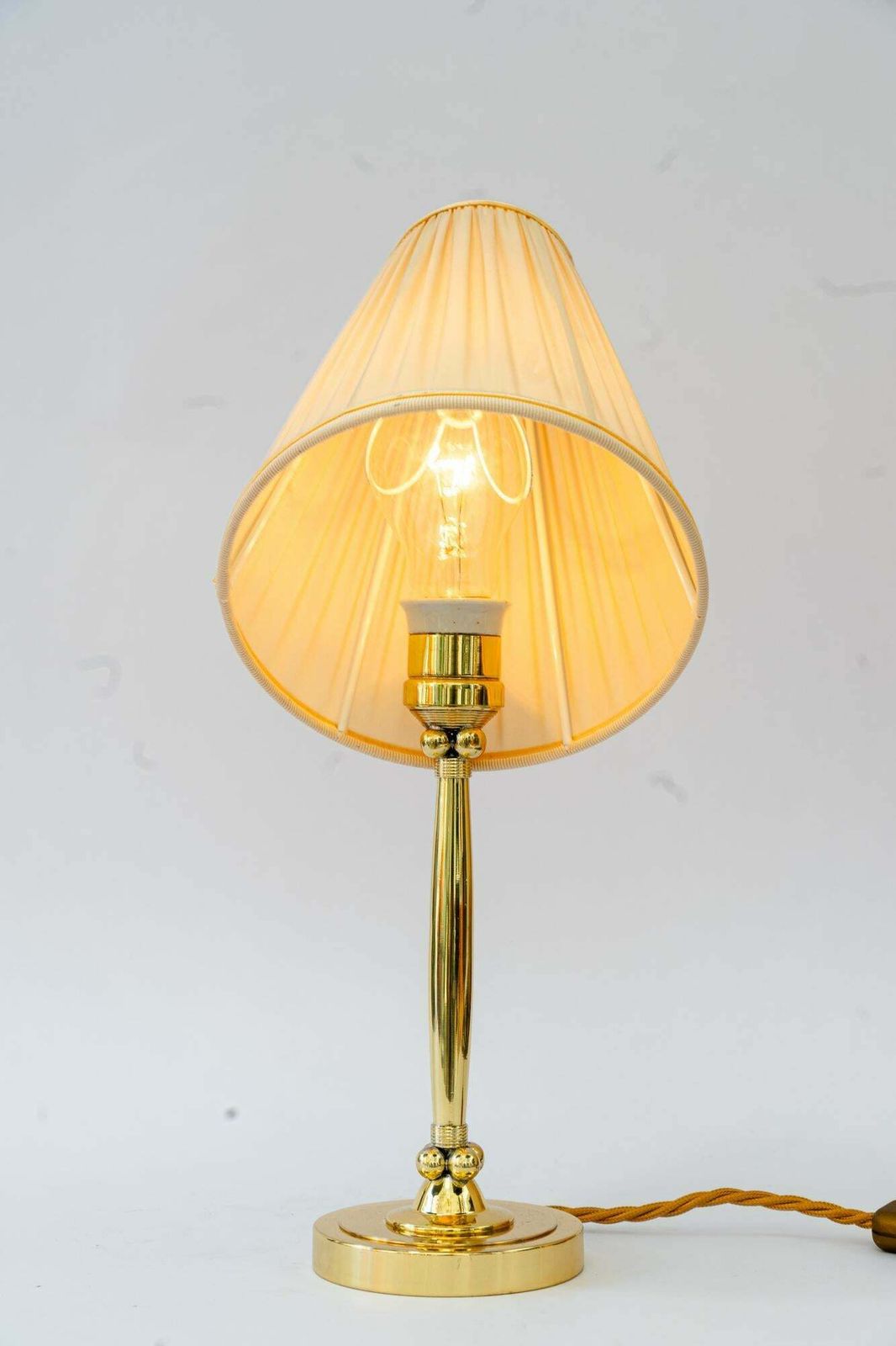 photo furniture Art Deco Table Lamp Vienna Around 1920s With Fabric Shade