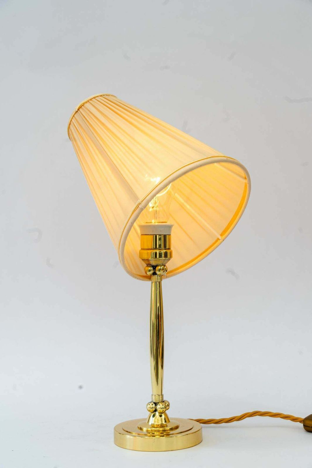 photo for sale Art Deco Table Lamp Vienna Around 1920s With Fabric Shade