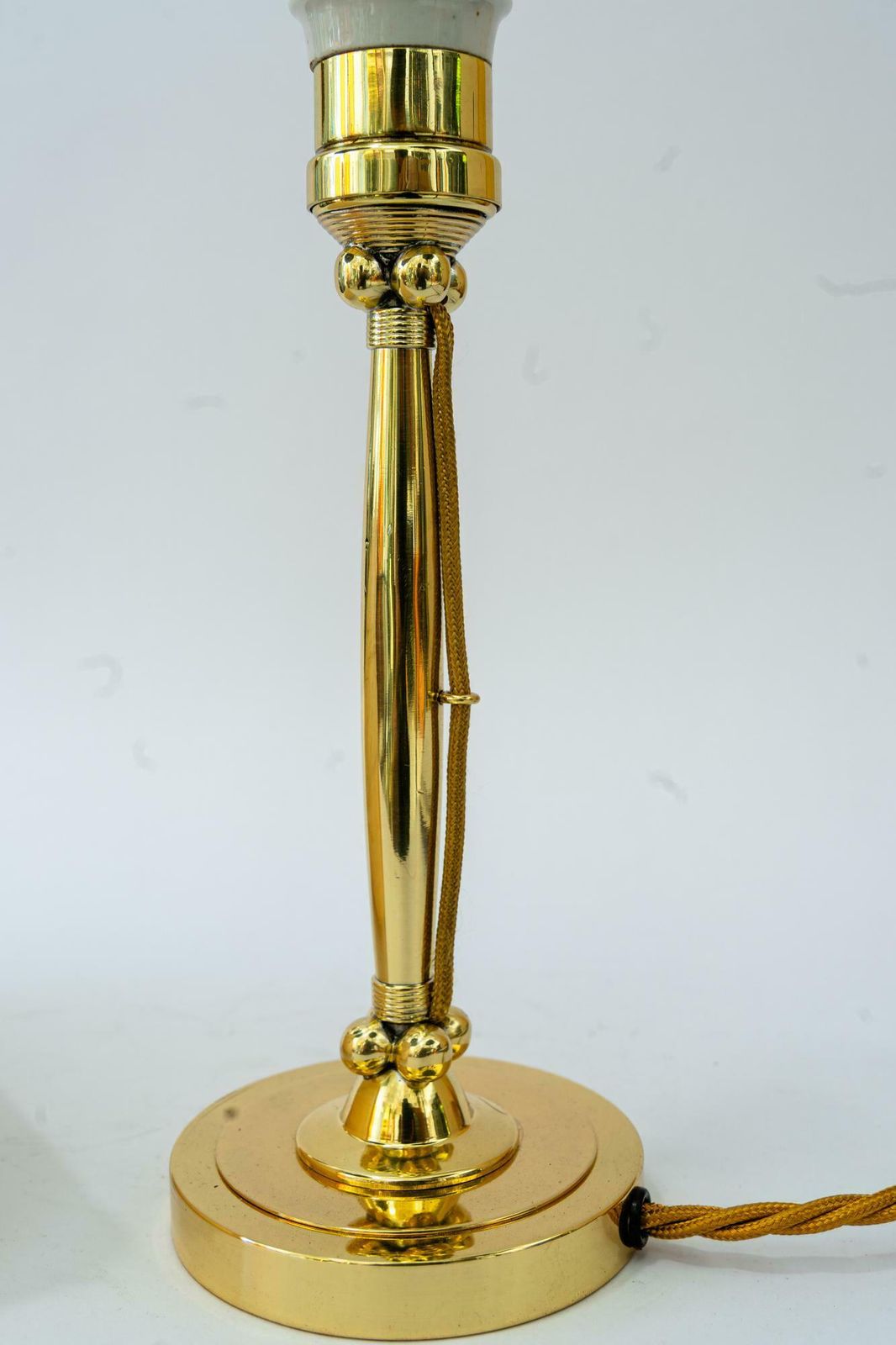 photo vinterior Art Deco Table Lamp Vienna Around 1920s With Fabric Shade