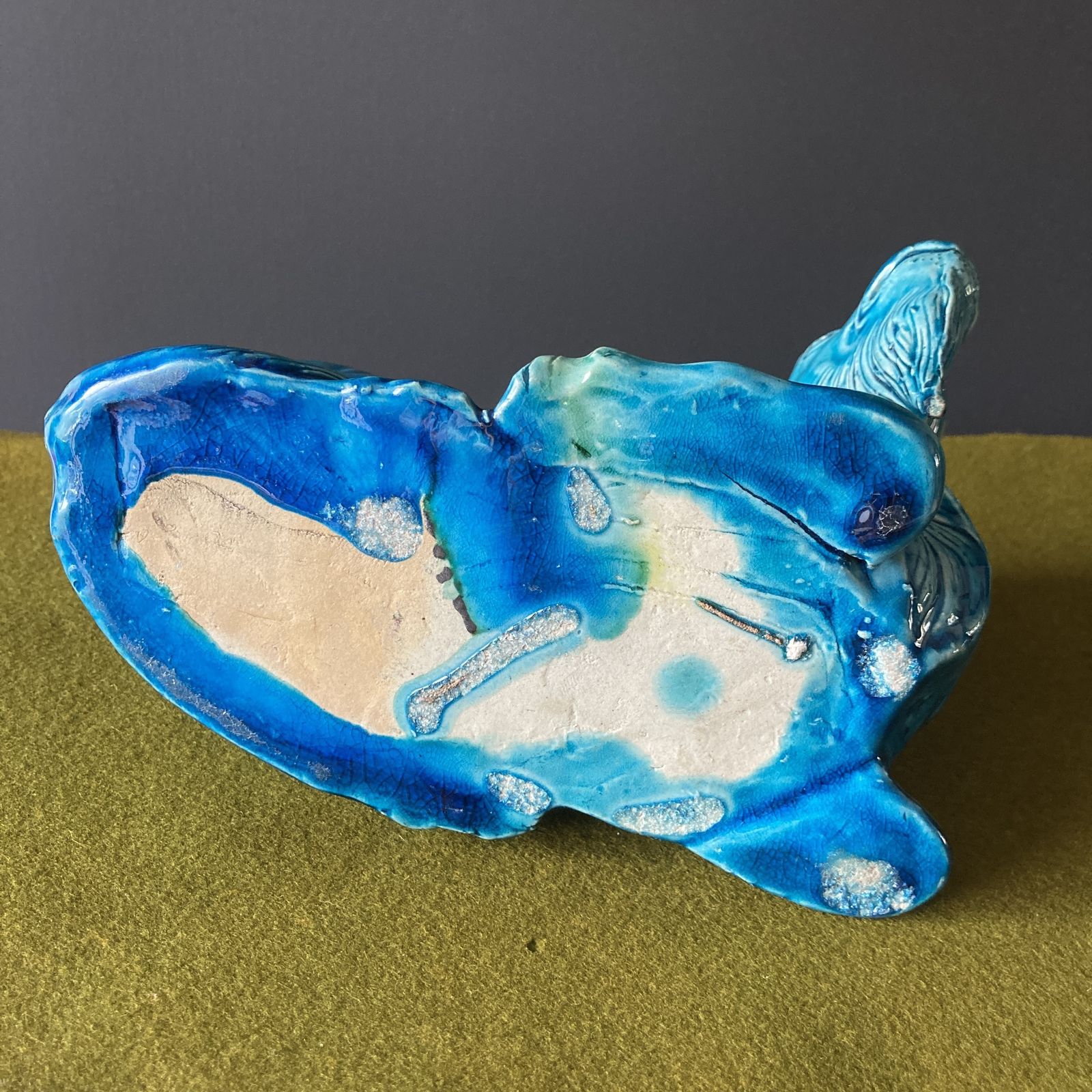 photo vintage Pair Of Turquoise Glazed Porcelain Goats, Qing Dynasty, Circa 19th Century