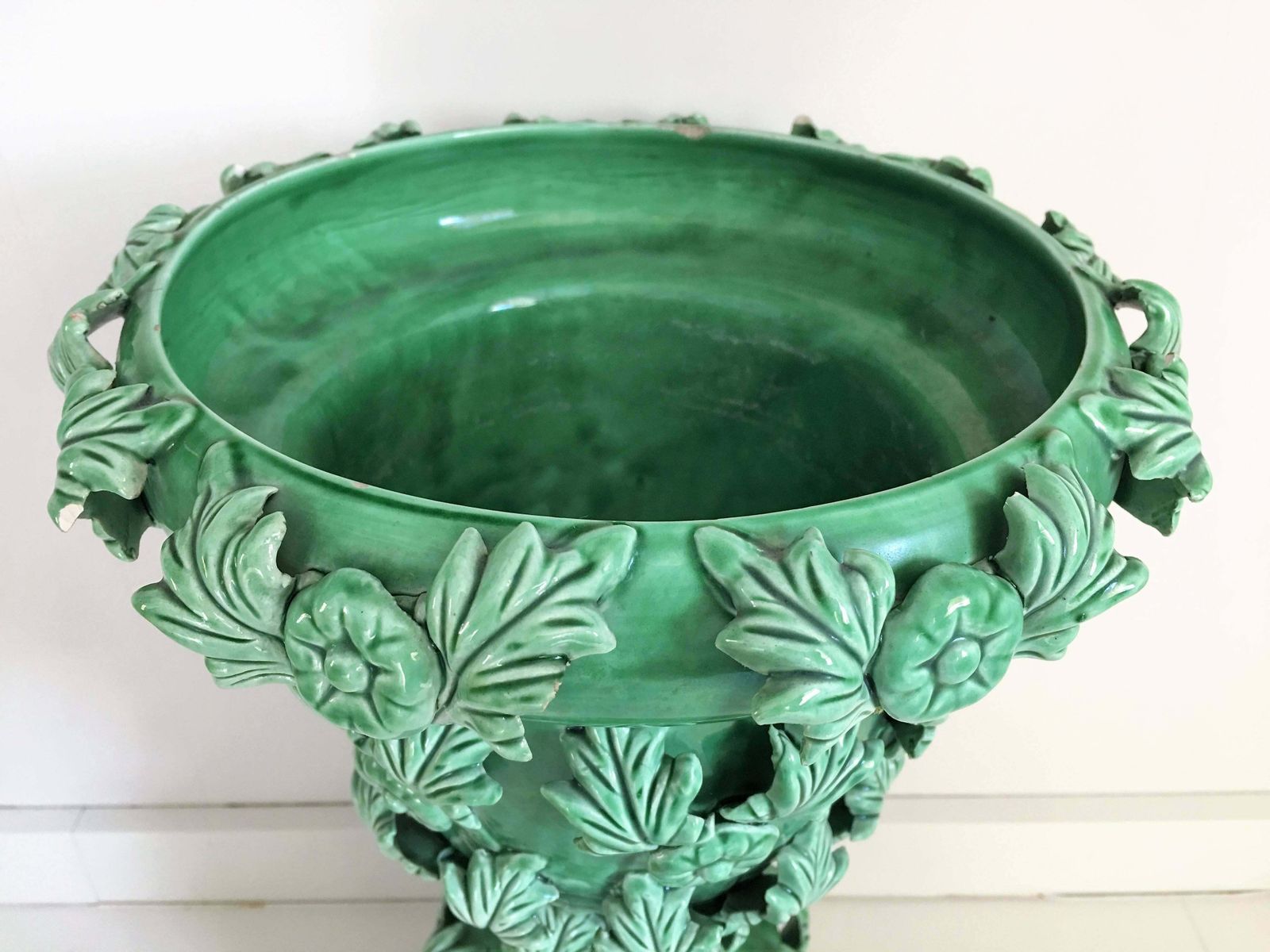 French Art Nouveau Ceramic Planter Or Vase Circa 1910 photo vinterior