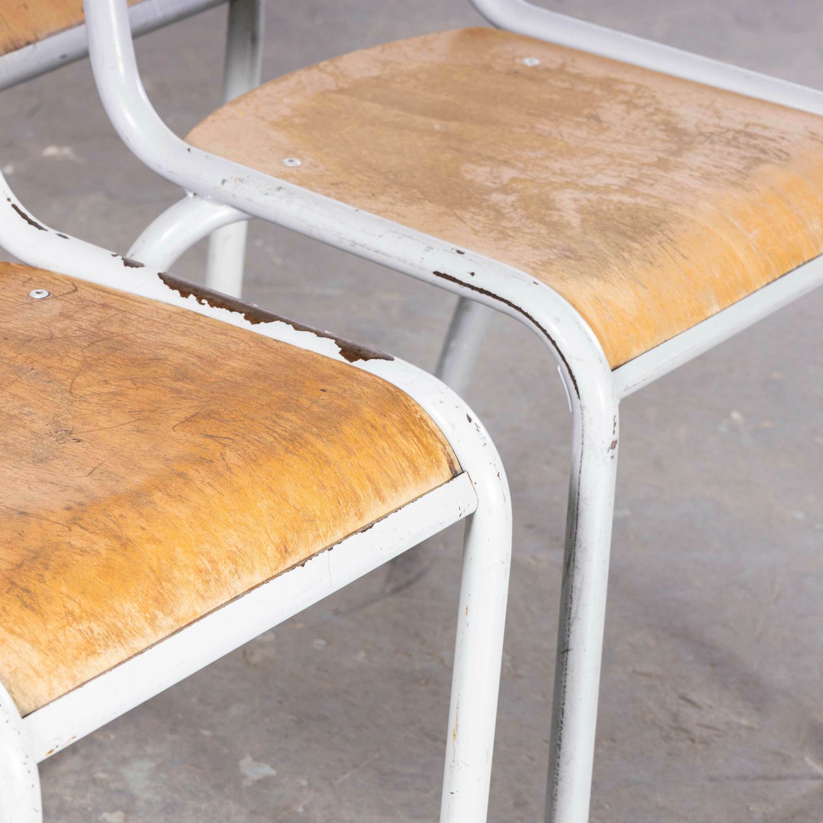 1950’s French Mullca D Back Light Grey Dining Chairs – Set Of Six photo 570.0