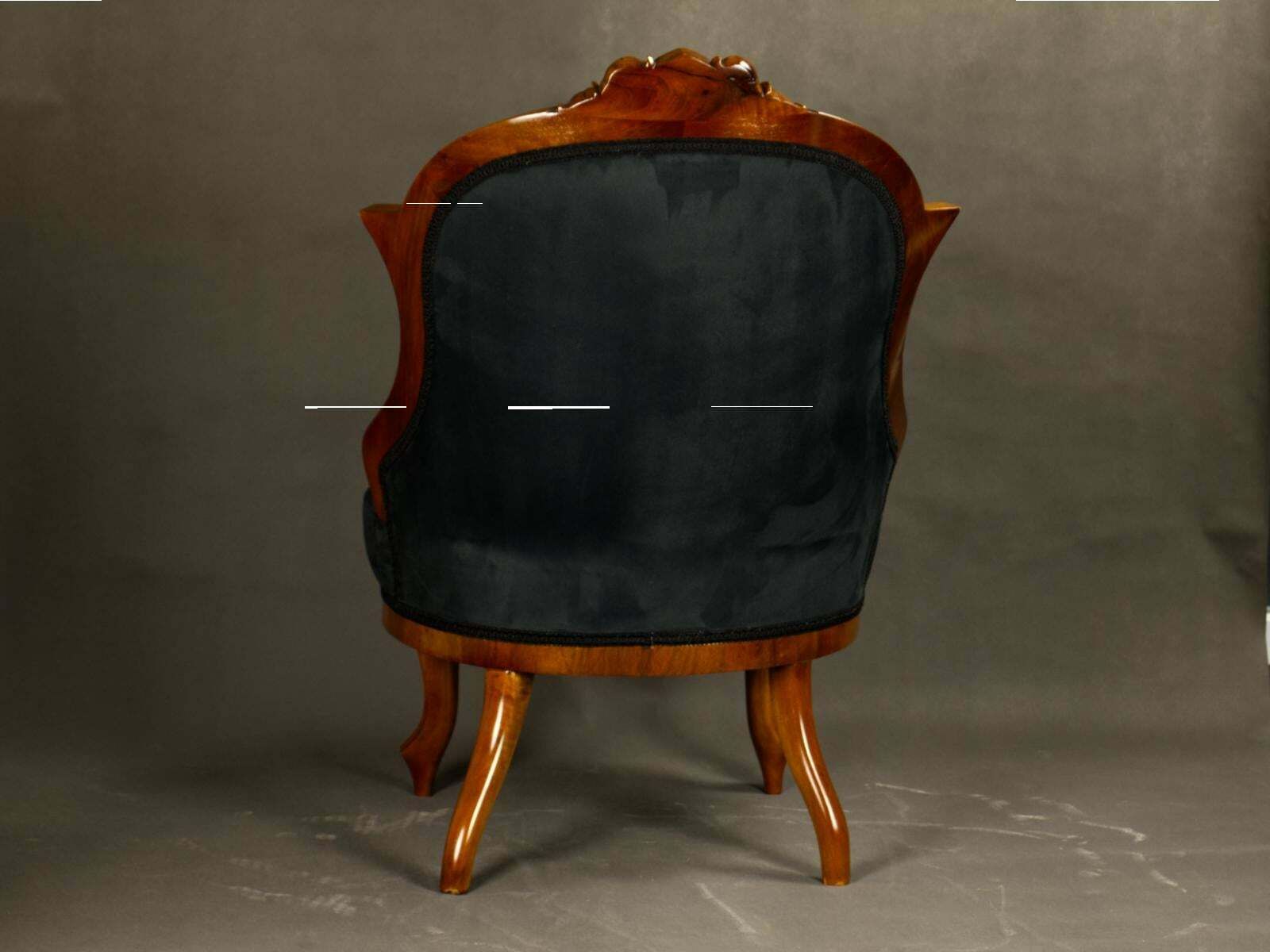Fully Restored Pair Of Black Biedermeier Armchairs 19th Century photo 6807.0