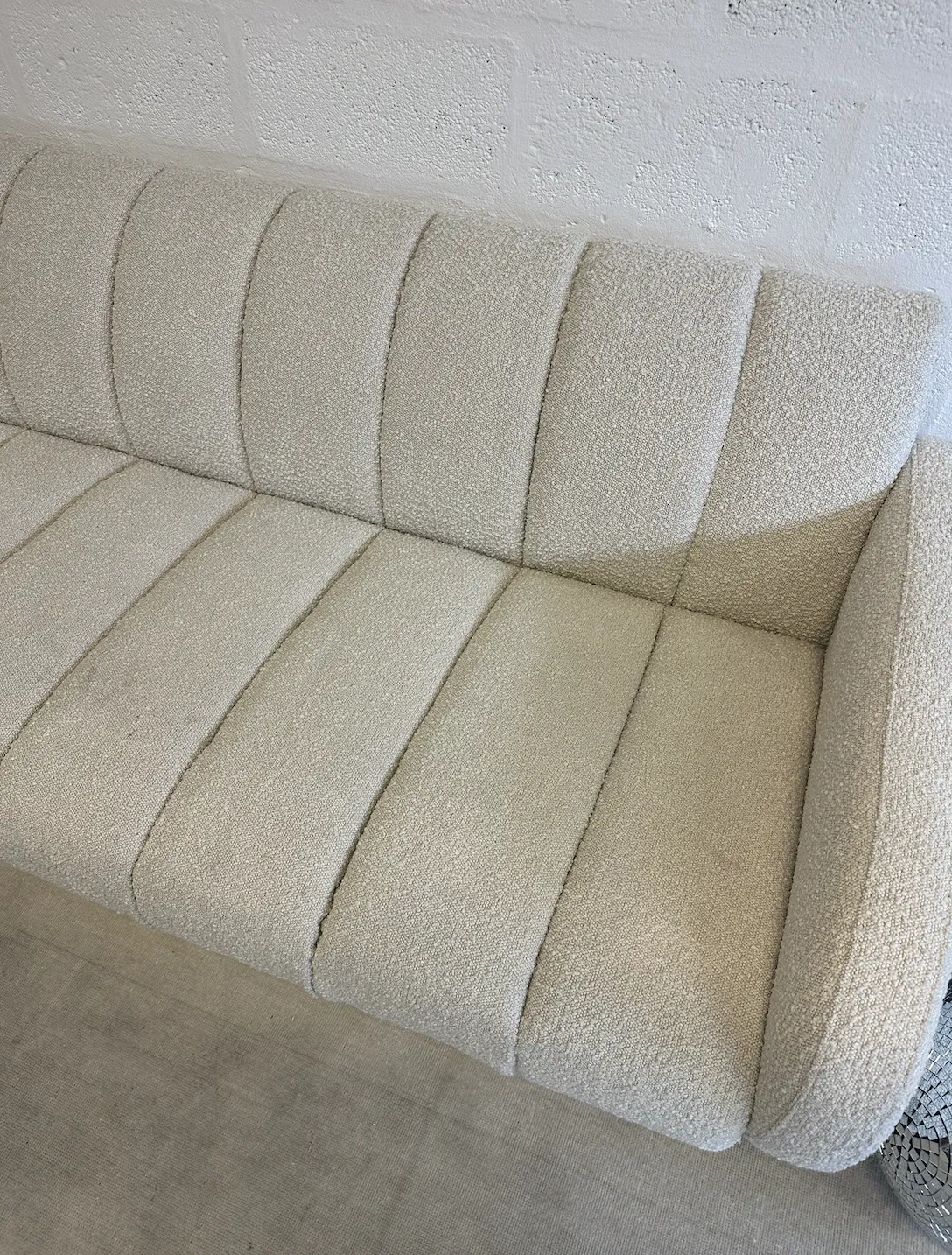 Jonathan Adler Brigitte Sofa Cream Boucle photo for sale