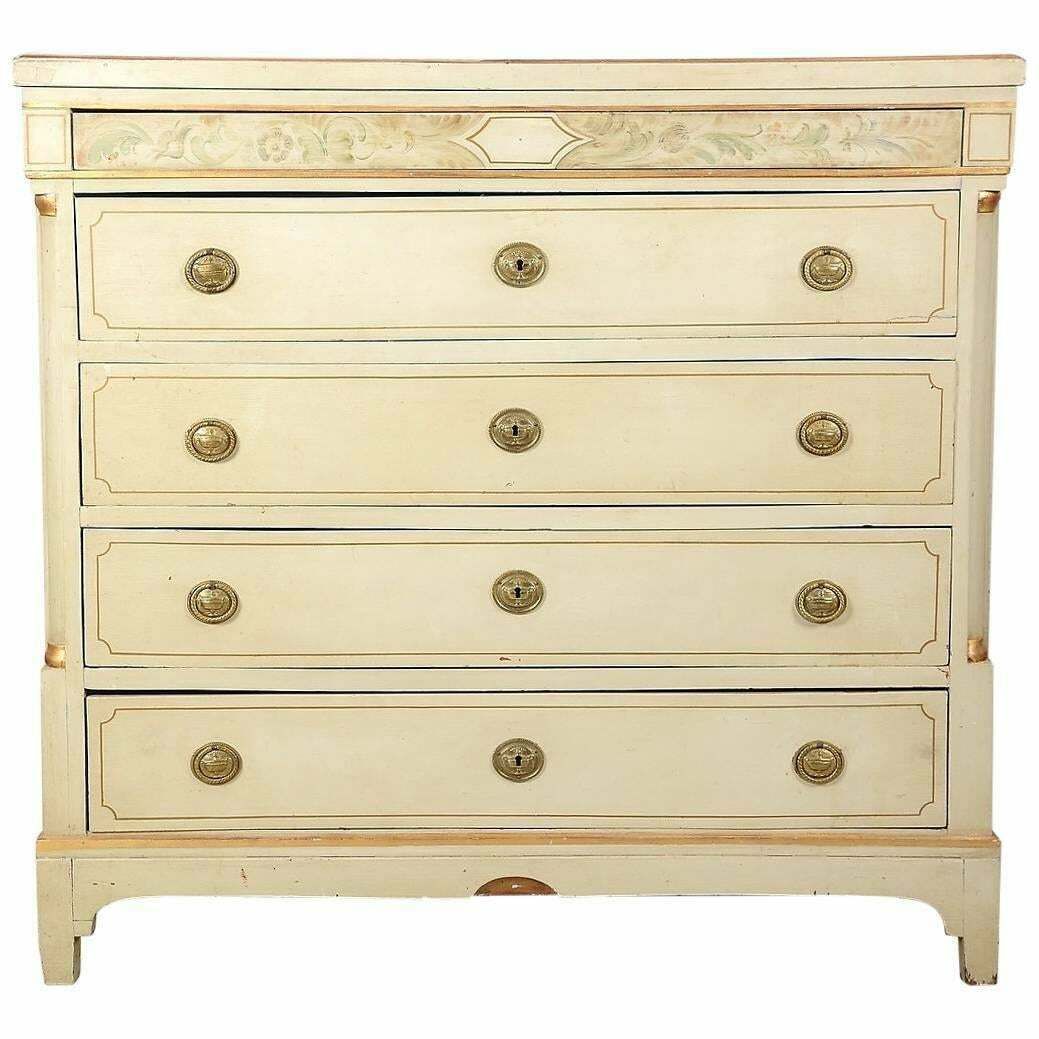 Swedish Gustavian Painted Chest Of Drawers Commode Tallboy 19th Century