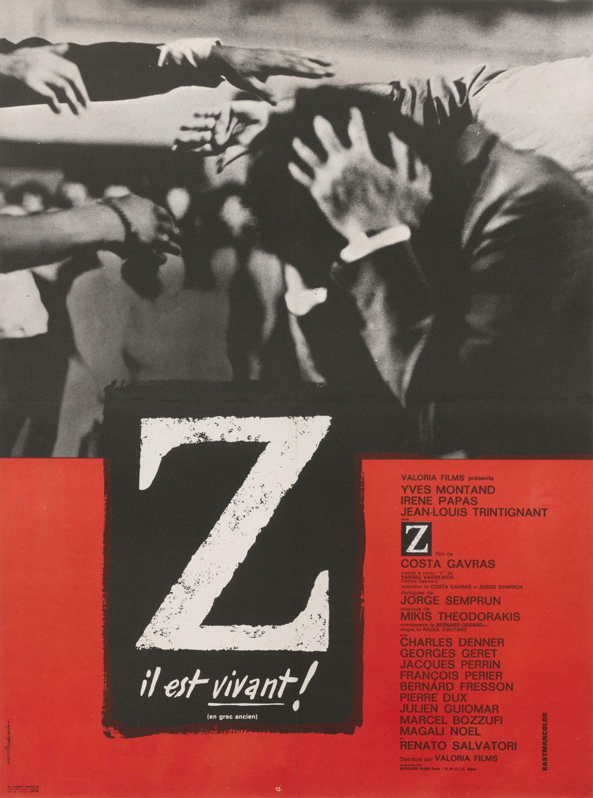 Original French Film Poster For The 1969 Film Z. photo Art