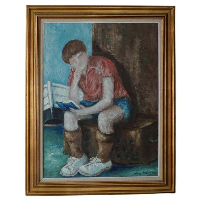 Oil Painting By Jørgen Sejersen, Danish Mid Century, 1960s