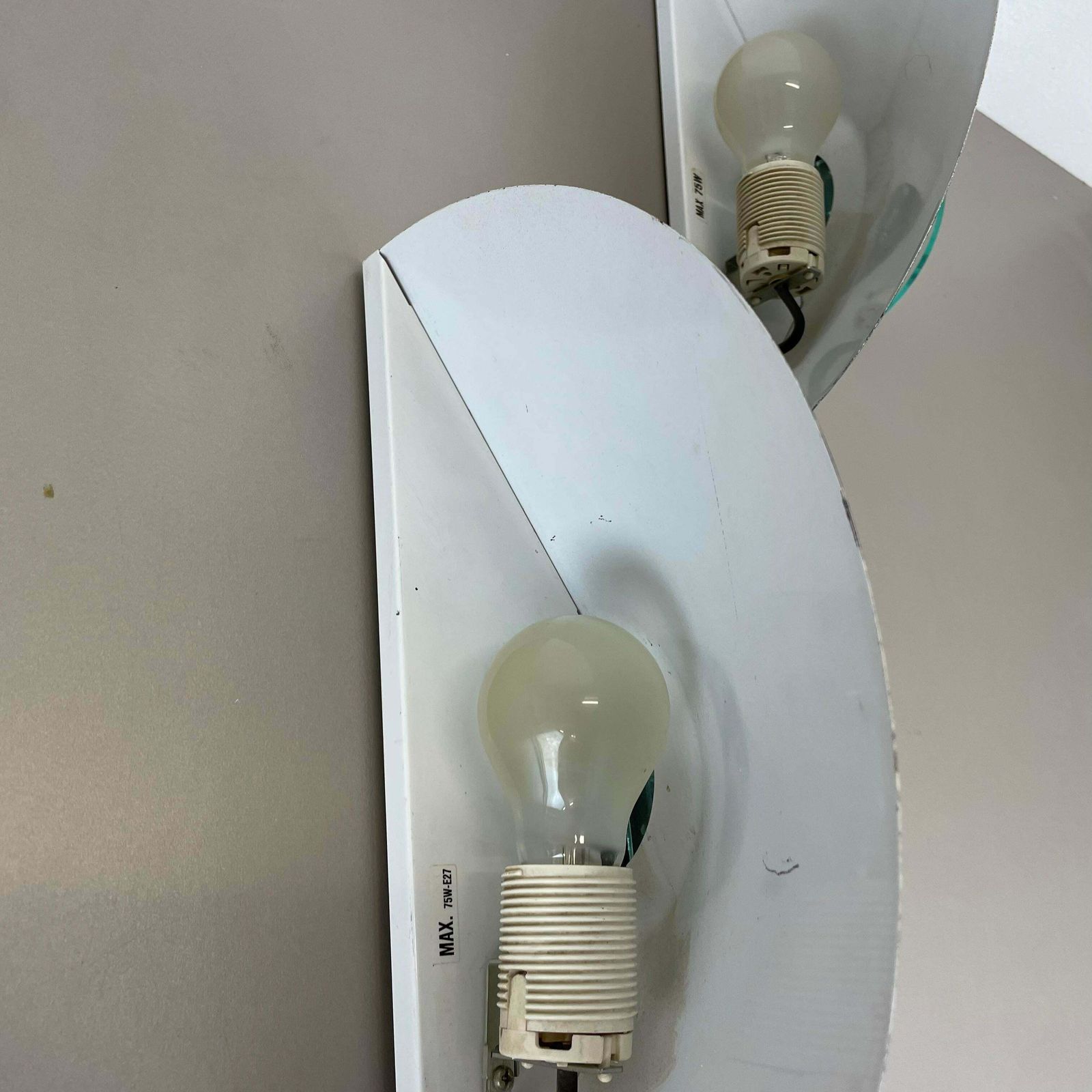 photo for sale Set Of 2 Metal + Acryl Glass Post Modern Wall Light By Hustadt Leuchten, 1980s