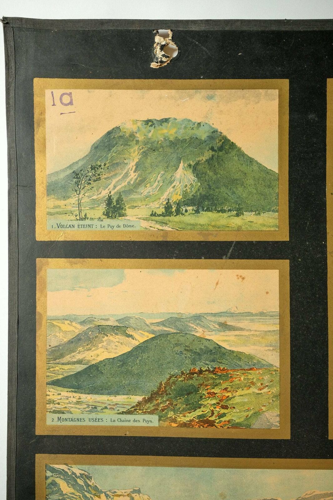 Original Mid Century Large Vintage French Educational School Wall Chart Physical Geography Relief Decorative Mountains Armand Colin photo furniture