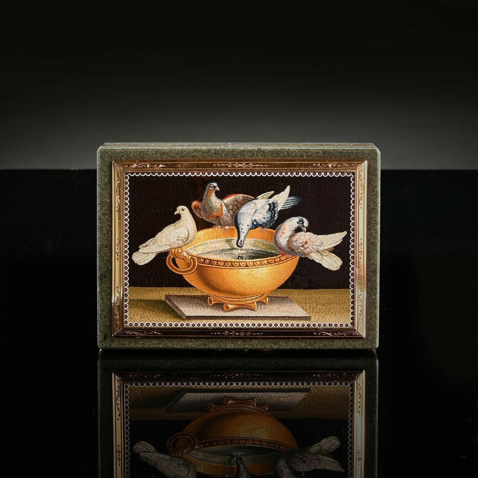 Micromosaic Gold Mounted Jasper Snuff Box Early 19th Century Italian Gioacchino Barberi photo vinterior