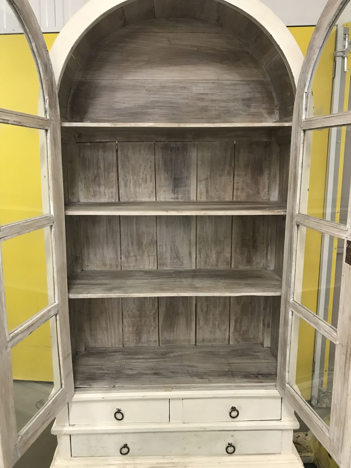 Antique French Dome Top White Armoire Display Cabinet photo Furniture