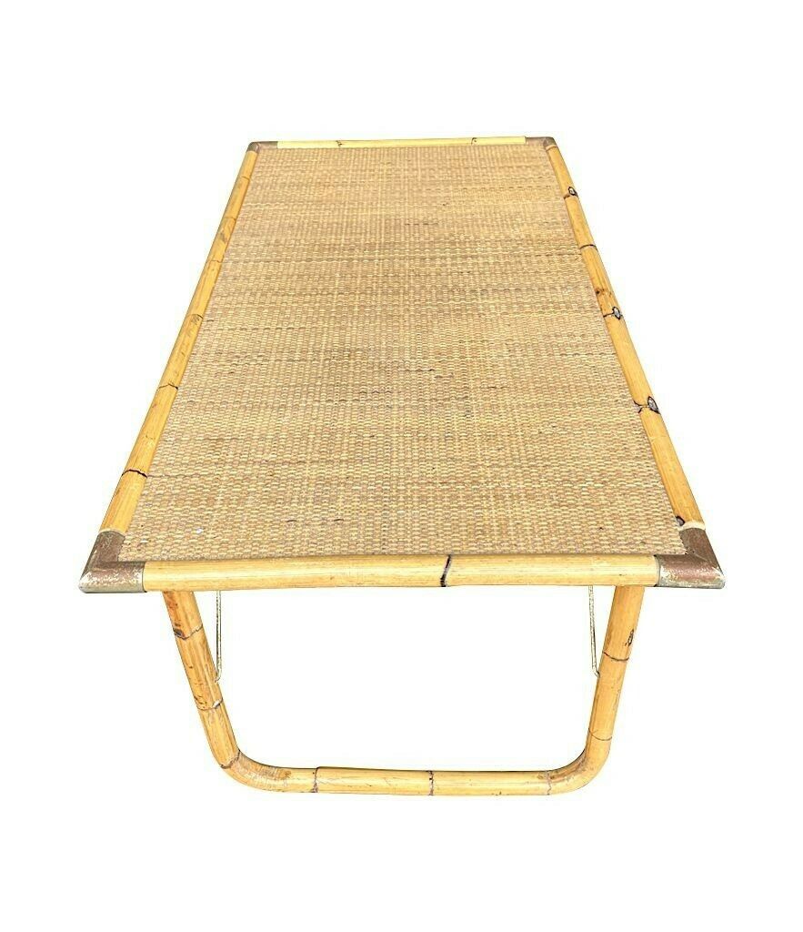 photo vinterior An Italian 1970s Folding Bamboo Coffee Table By Del Vera With Brass Corners