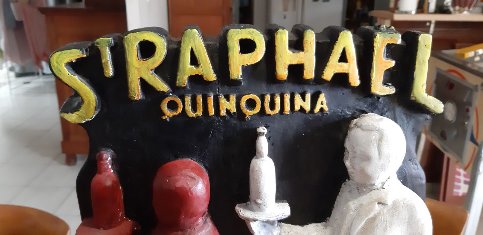 Plaster Early 20th St Raphael Quinquina Signed By V.Dubois photo vinterior