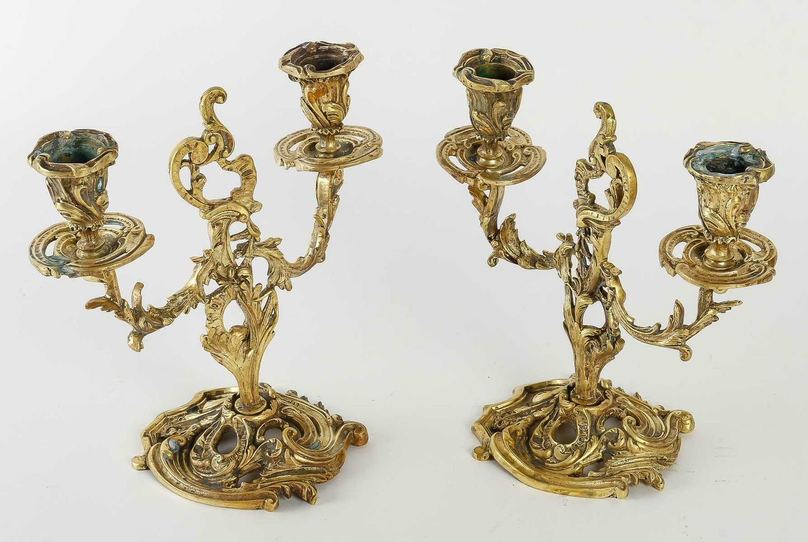 Pair Of 19th Century Bronze Candlesticks, Napoleon III Period photo 1413.0