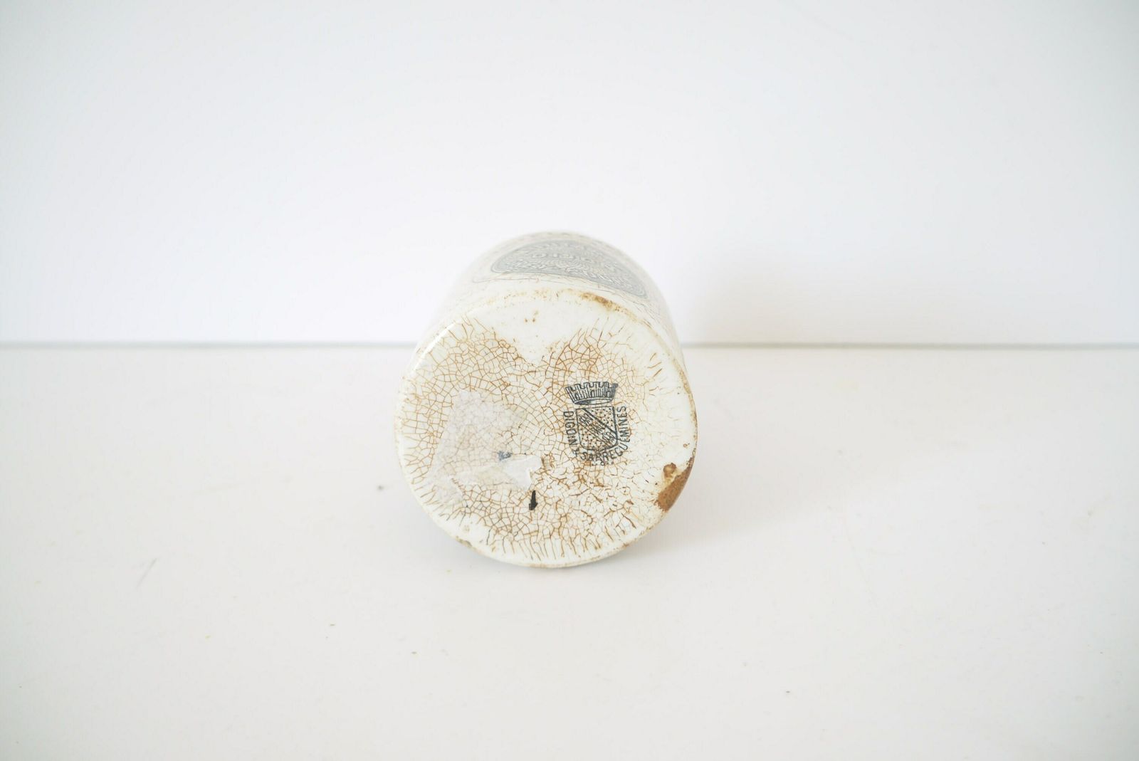 Antique French Gray Poupon White Ironstone Dijon Sarreguemines Mustard Pot Dijon Mustard Jar, Gray Poupon Stoneware Pot photo 143.0