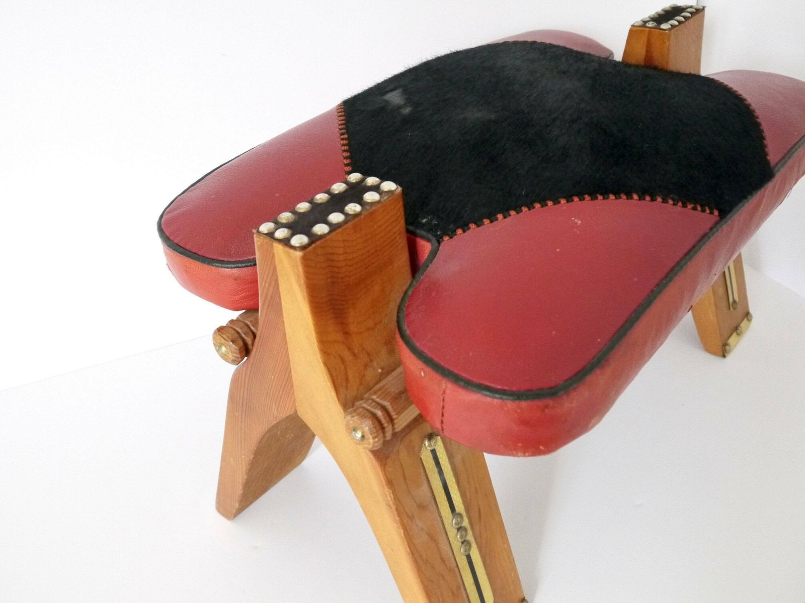 Mid Century Vintage Camel Foot Stool Ottoman photo Furniture