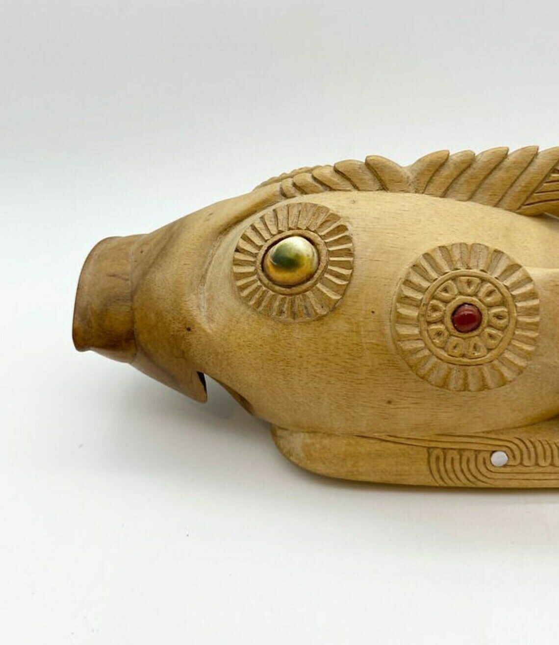 Wooden Fish Figure Miracle Fish Papua New Guinea Hand Carved Fish photo furniture