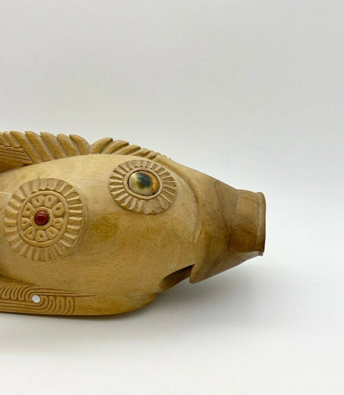 Wooden Fish Figure Miracle Fish Papua New Guinea Hand Carved Fish photo vintage