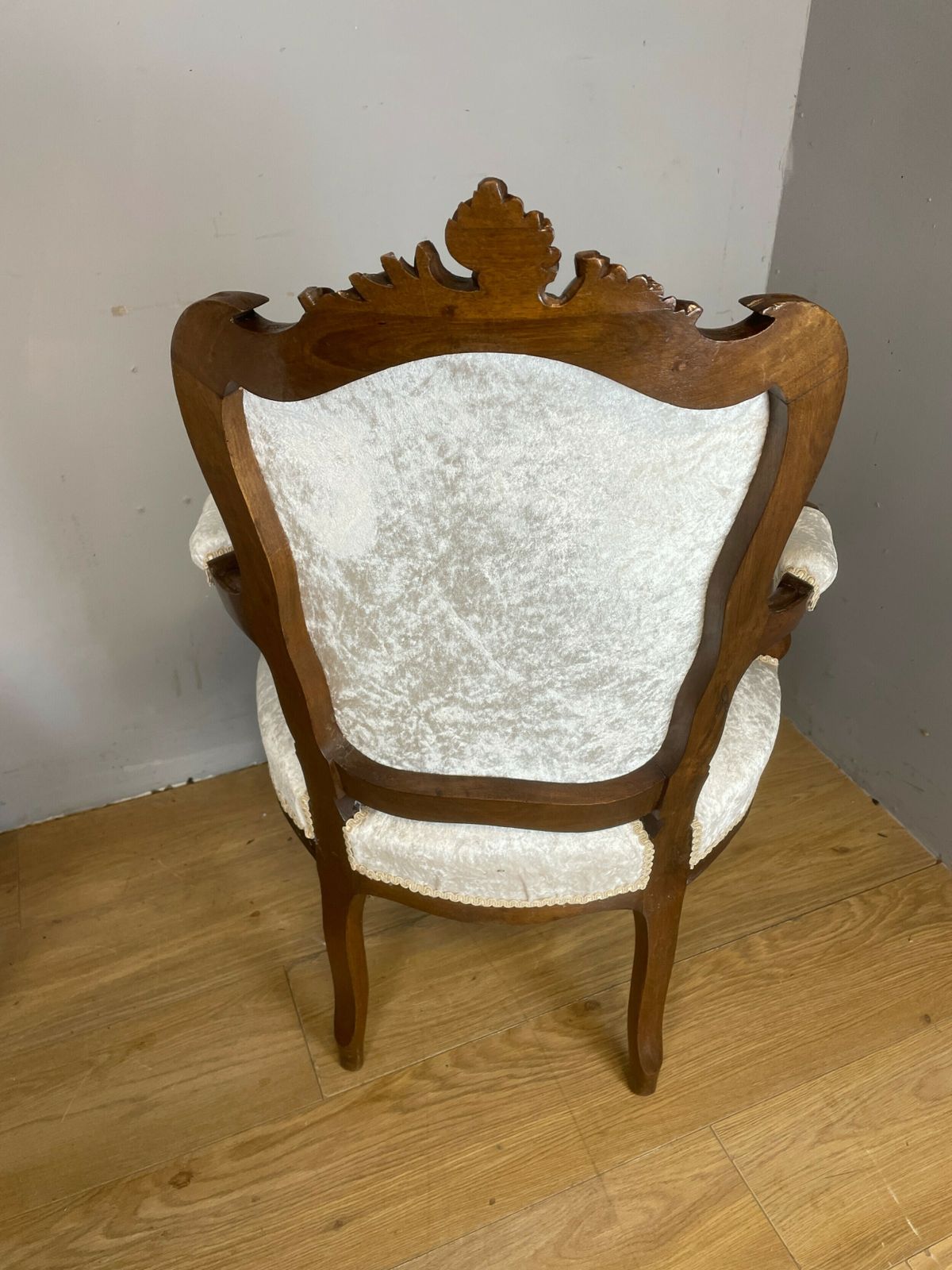 photo for sale Pair Of French Carved Walnut Open Armchairs C.1910