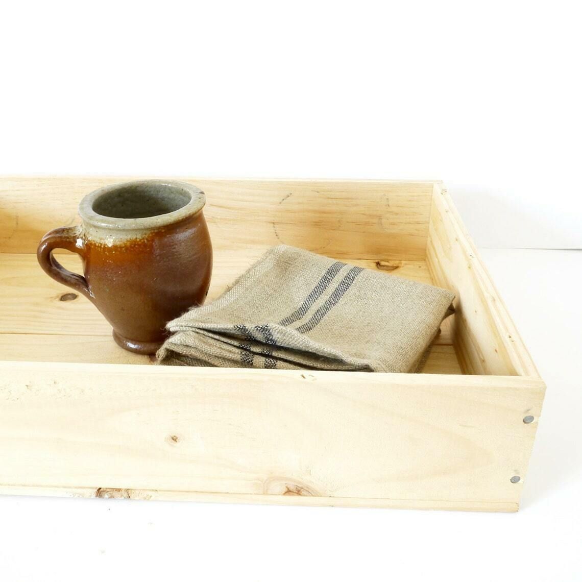 French Vintage Wine Crate Drawers Trays Wooden Tray Stacking Planter Shelf photo for sale