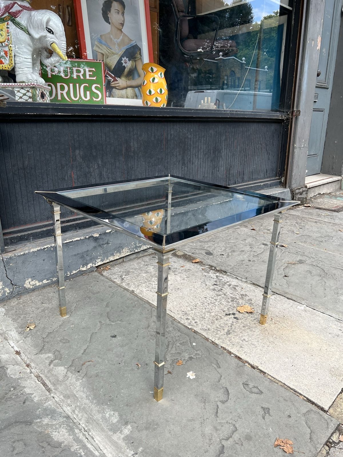 19070s Harrods Chrome And Glass End Table