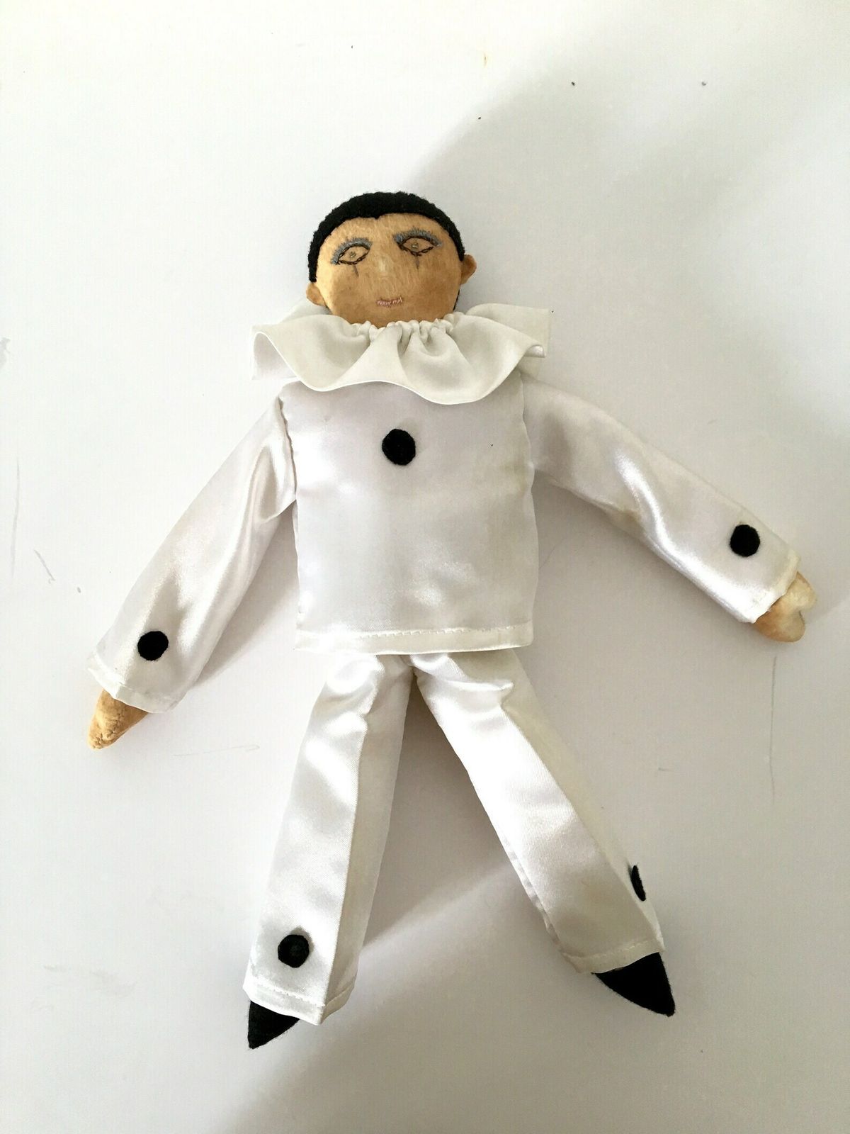 French Antique Primitive Pierrot Doll Handmade Pantomime Marcel Marceau Dolls Harlequin photo 172.0