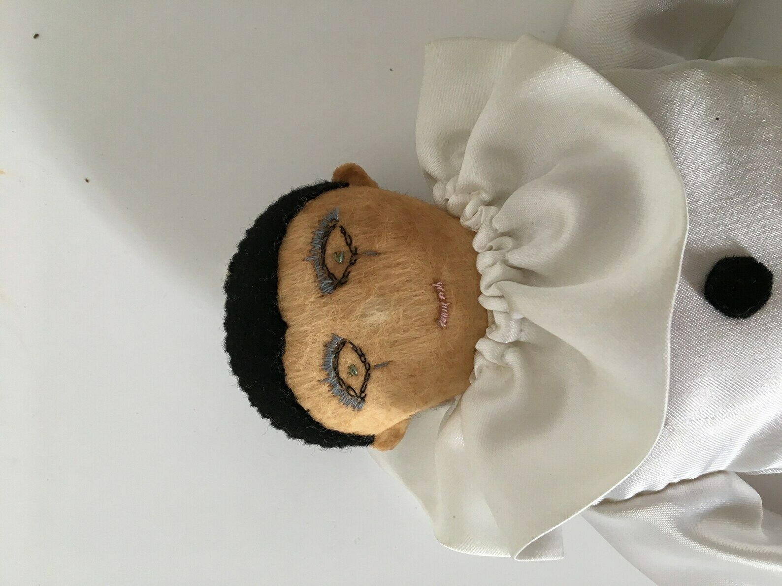 French Antique Primitive Pierrot Doll Handmade Pantomime Marcel Marceau Dolls Harlequin photo vinterior
