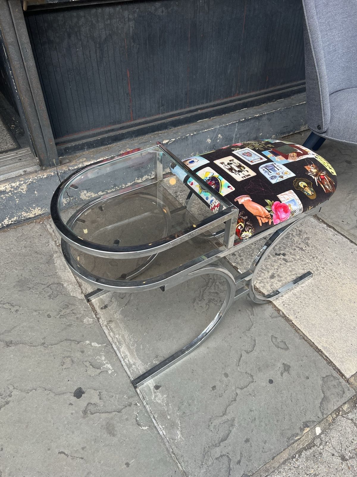 1960s Chrome Glass Telephone Table photo Furniture