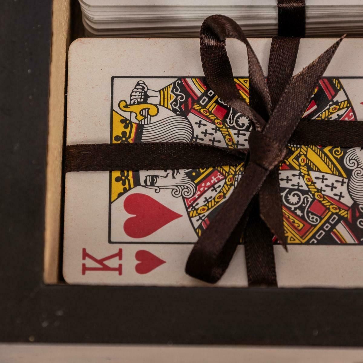 19th Century Victorian Walnut & Brass Card Games Box, C.1890 photo 1195.0