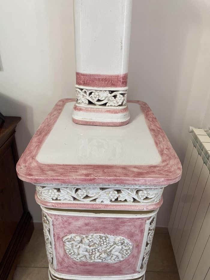 photo buy Majolica Pink Stove From Florence