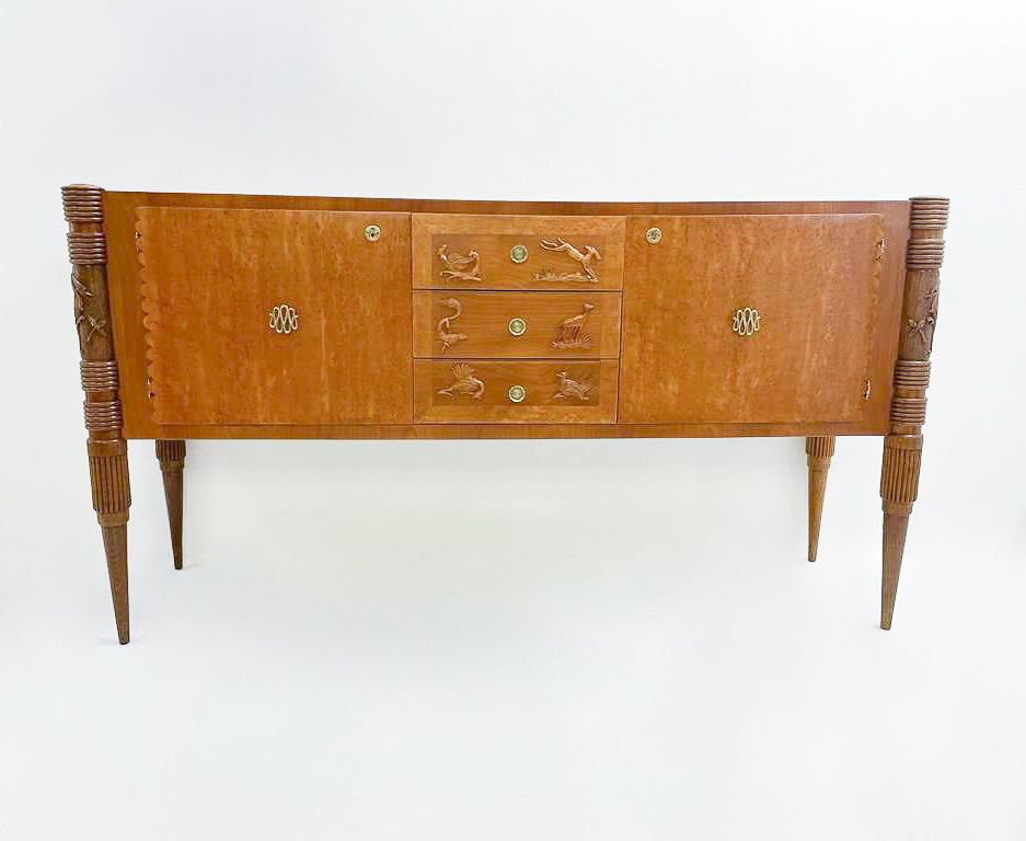 Mid Century Ash Wood Sideboard By Pier Luigi Colli