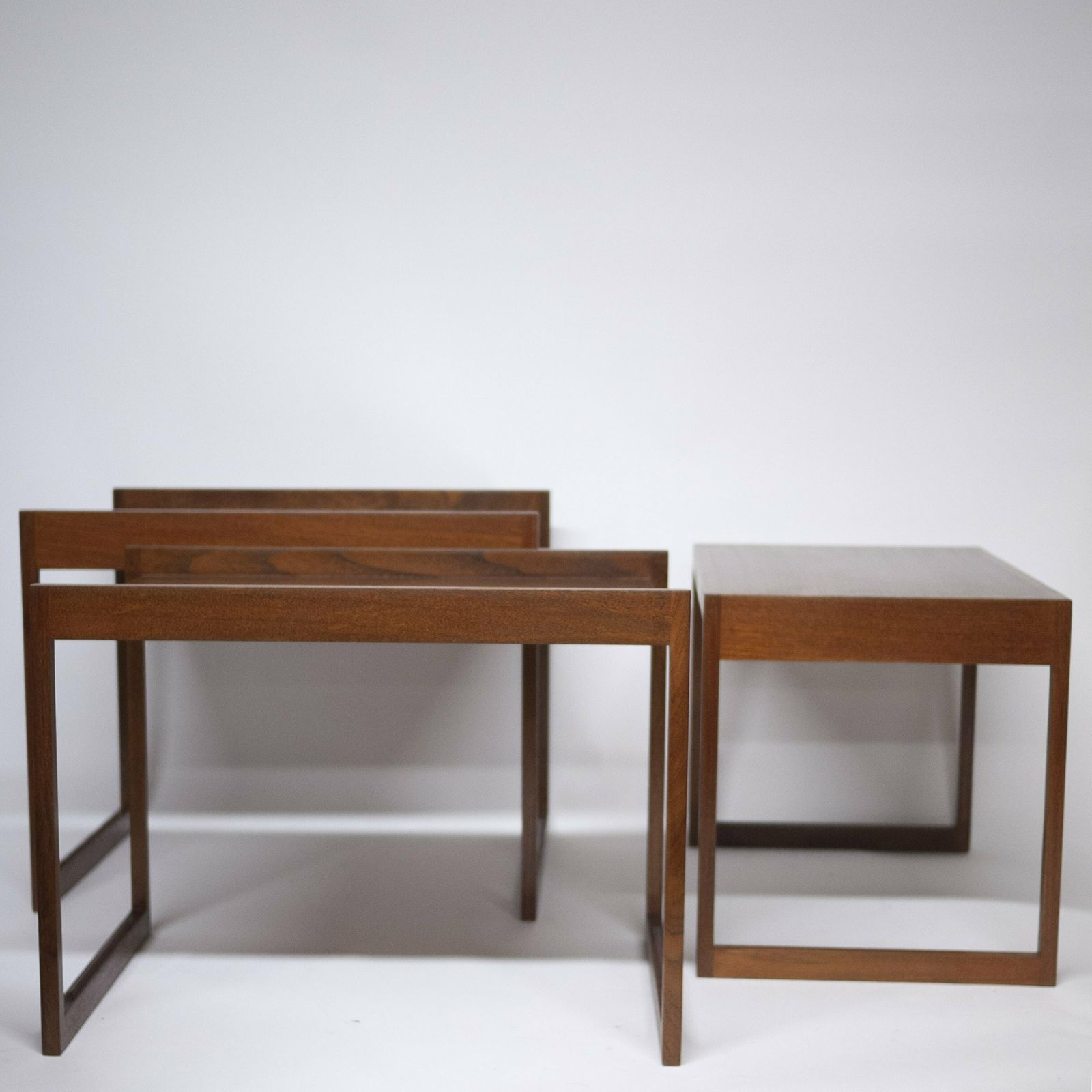 Danish Teak Stacking Nest Of Tables By Illum Wikkelso For Cfc Silkeborg, 1960s photo 1850.0