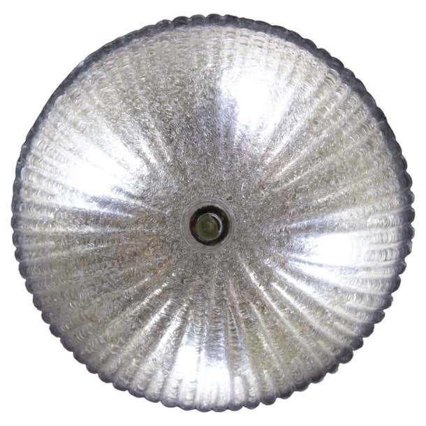 Trasparent And Gold Glass Murano Ceiling Light By Barovier & Toso Style , 1960