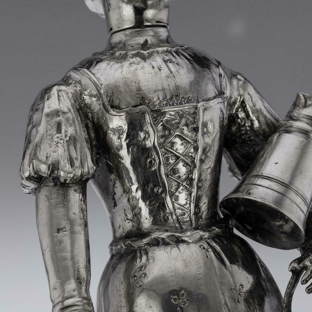 photo vinterior 19th Century German Solid Silver Figure Of A Fruit Seller, C.1880