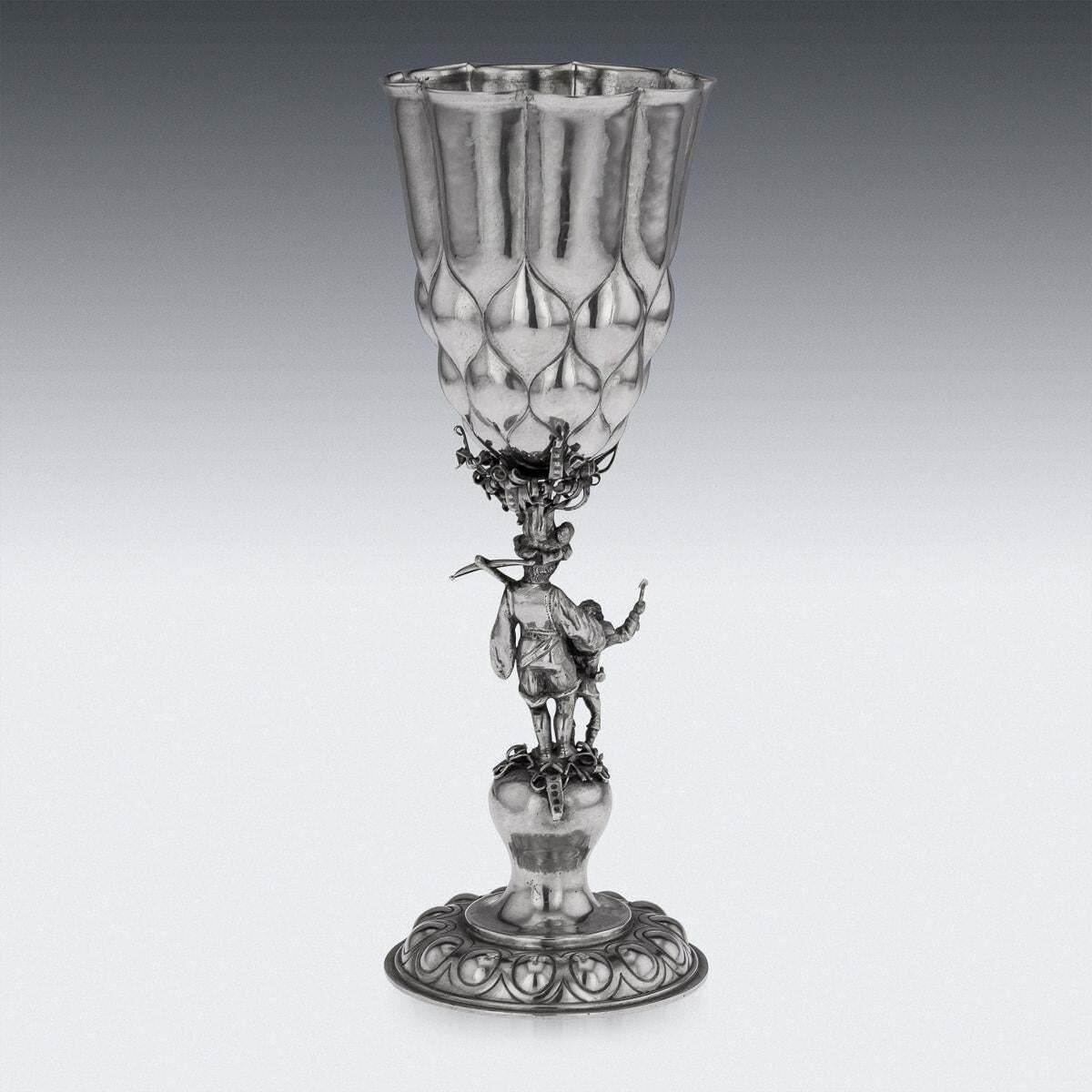 19th Century German Solid Silver Cup, Neresheimer & Sohne, C.1890 photo for sale