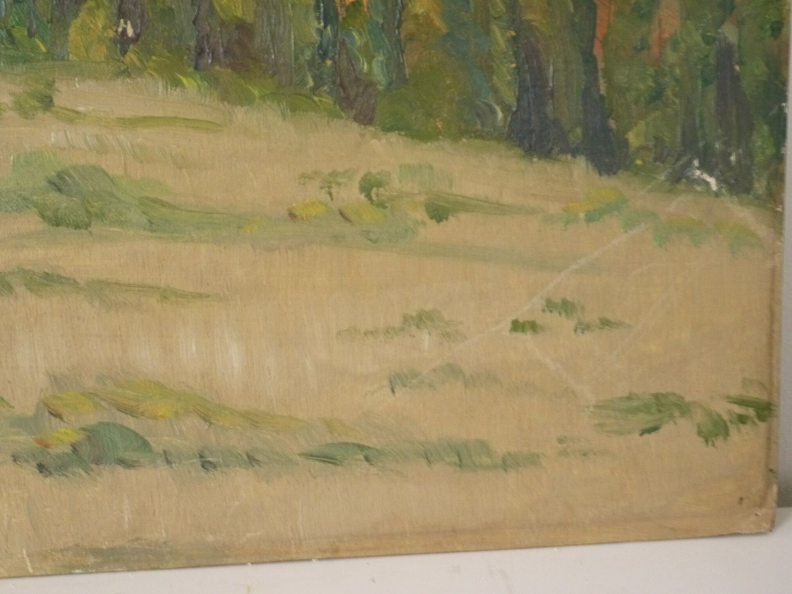 photo furniture French Vintage Mountain Landscape Oil Painting Framed & Signed