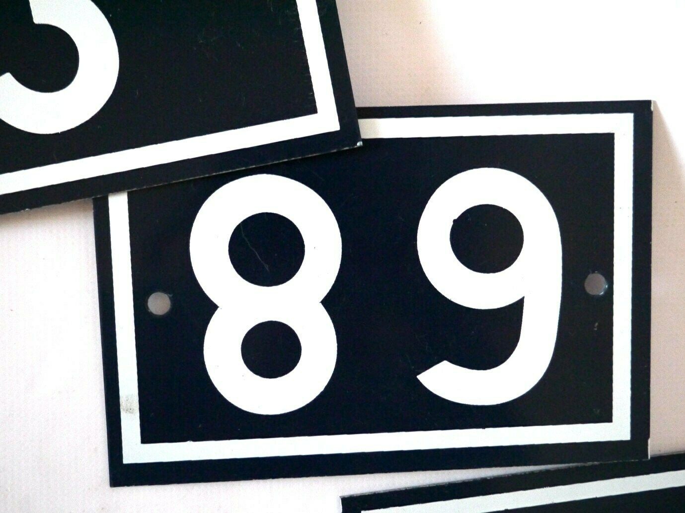 French Vintage Enamel Number Plaque 68 And 84 Left photo 50.0