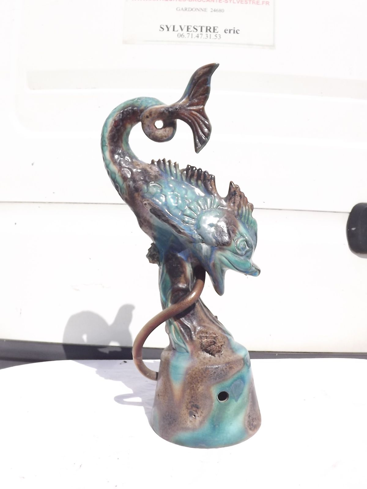 photo buy Fountain Faience Of Vallauris "Dauphin"