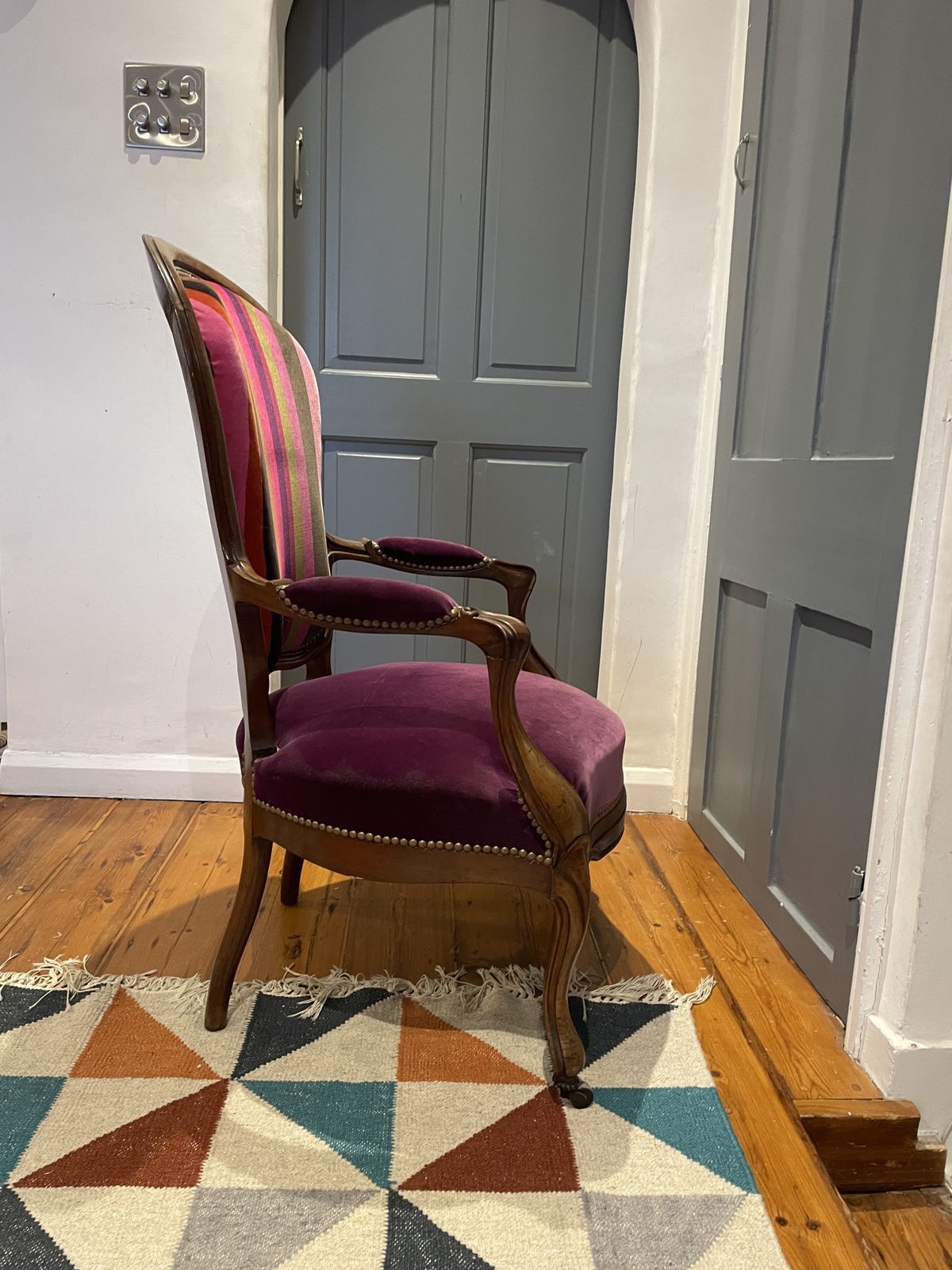 photo furniture Pair Of Louis XV Armchairs Reupholstered Velvet