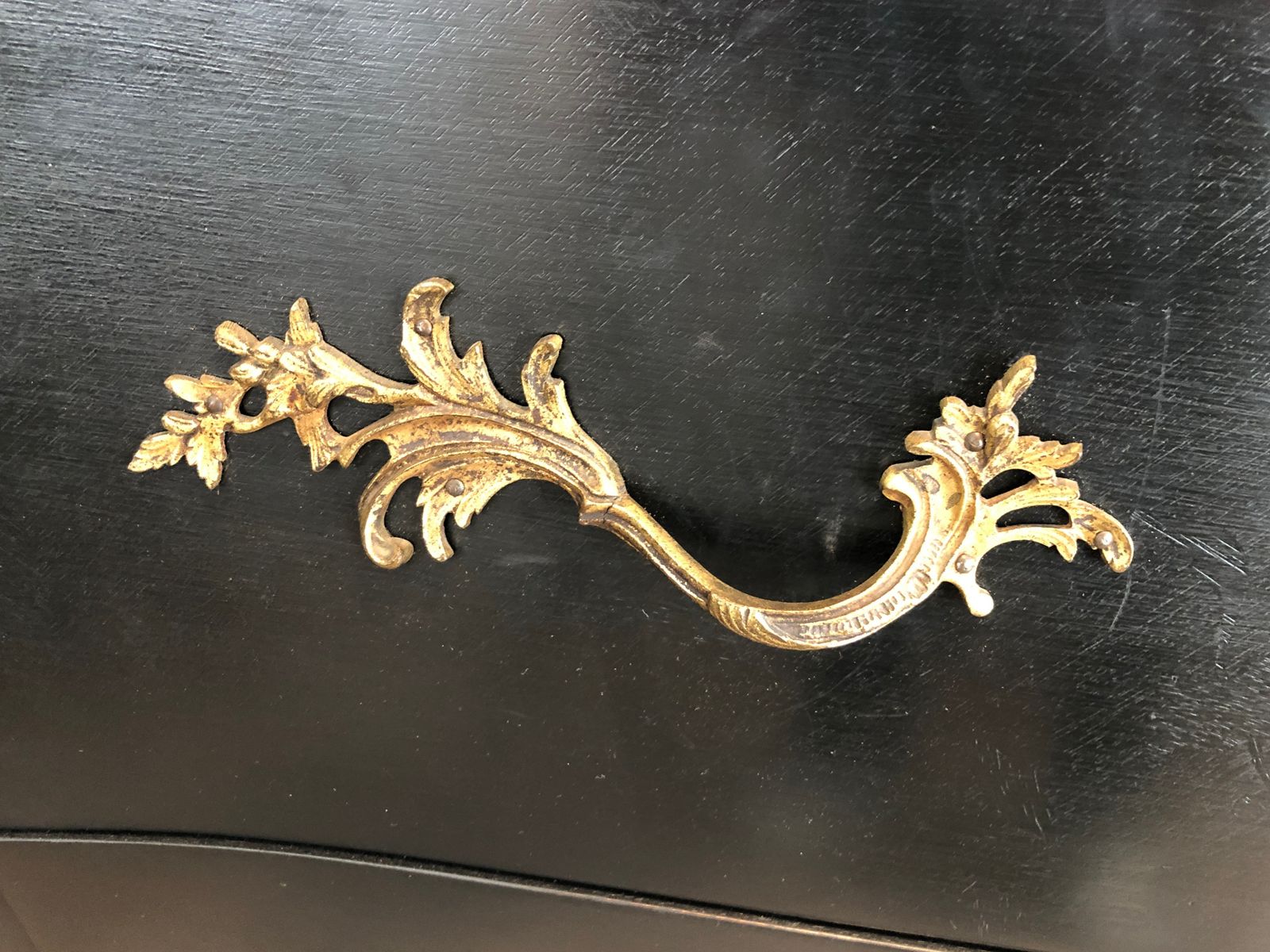 photo furniture Ebonized Curved Chest Of Drawers Decorated With Bronze Elements Stamped By Beyne Roubaix