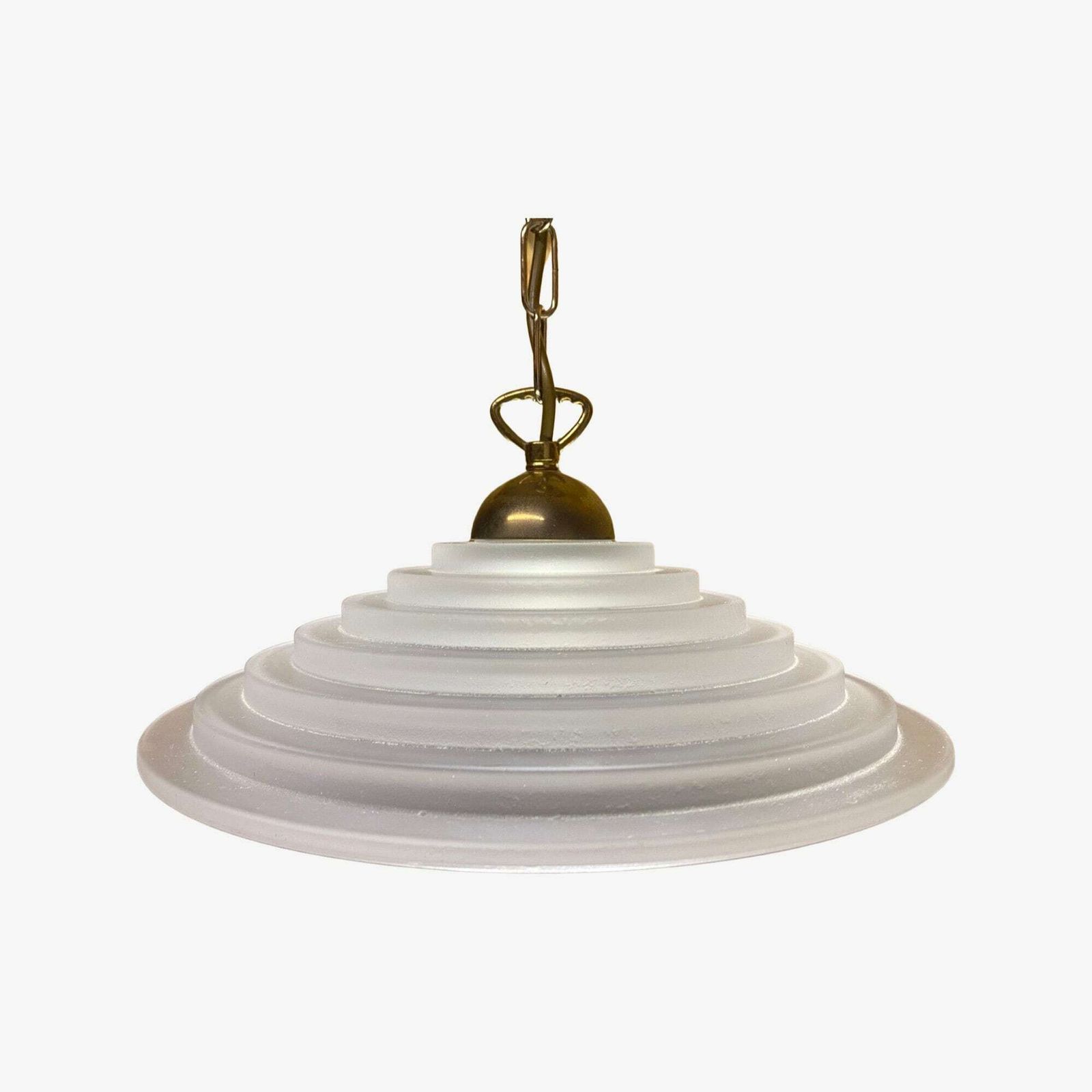 photo furniture French Ribbed Glass Pendant Light | Mid Century Modern Lighting From France | Vintage Pendant Lighting With Brass Metal 1960s, 1970s