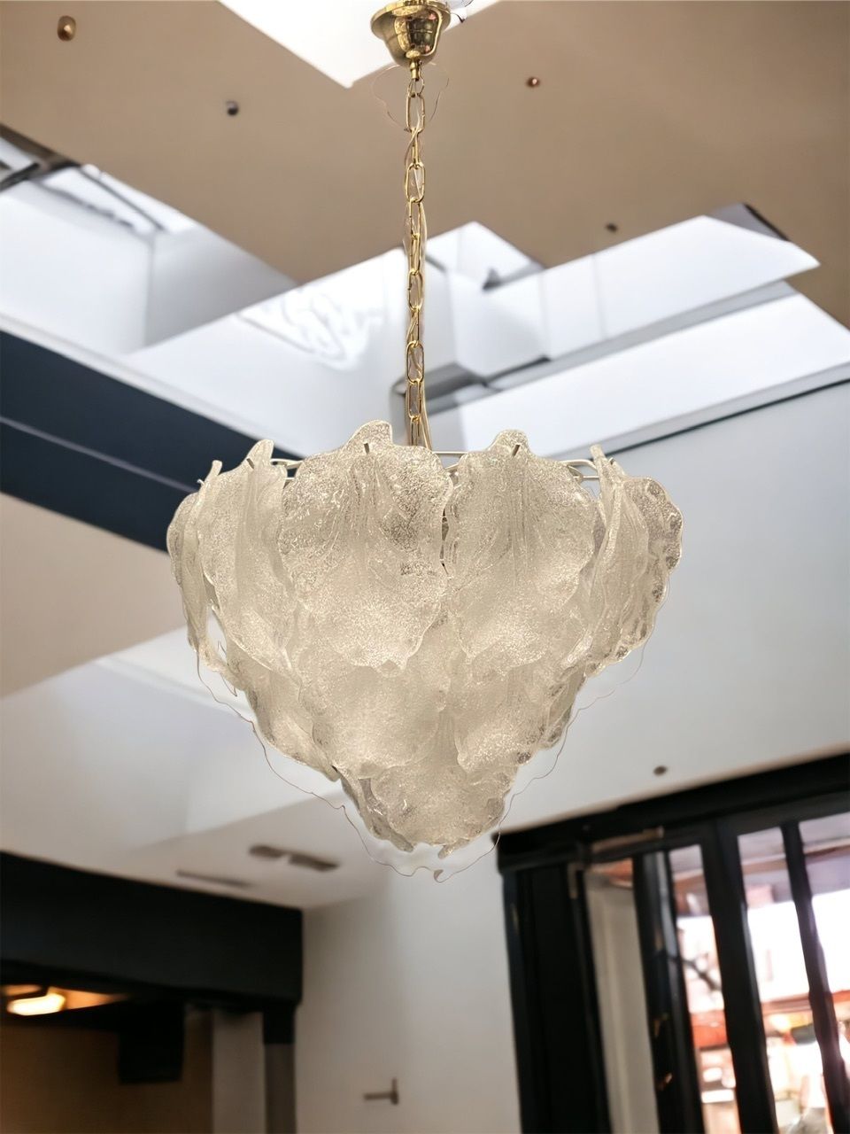Italian Murano Glass Chandelier 1970’s photo for sale