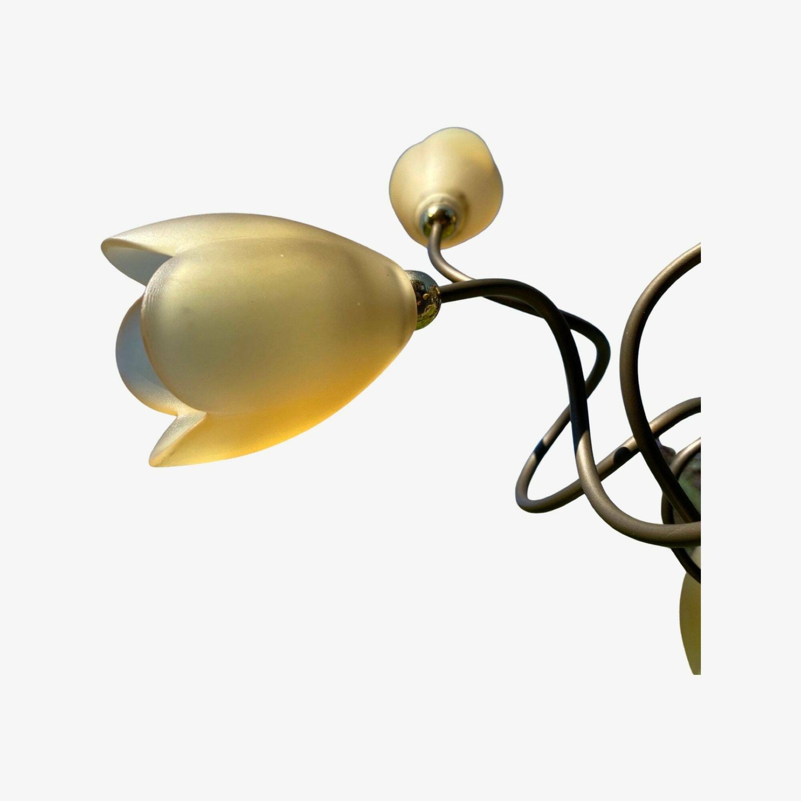 Murano Italy Design Lamp   Handmade Vintsge Murano Glass With Brass Table Lamp   ‘Tulip Tree’ Design | Vintage Table Lamp Made In Italy 1970 photo for sale
