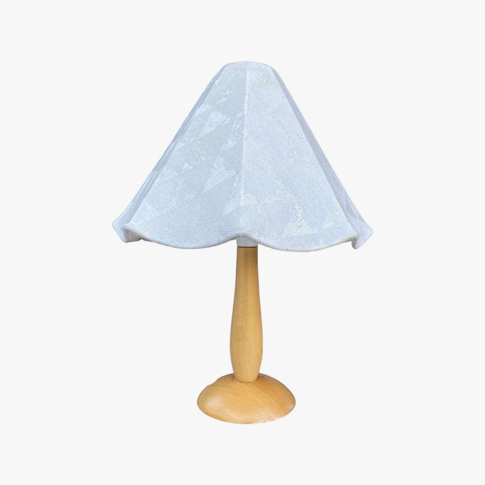 Retro Oak Wood Lamp Base With Free White Shade | Scandinavian Mid Century Modern Lighting | Swedish Design Lamp | Vintage Lamp Base 1960s photo vinterior