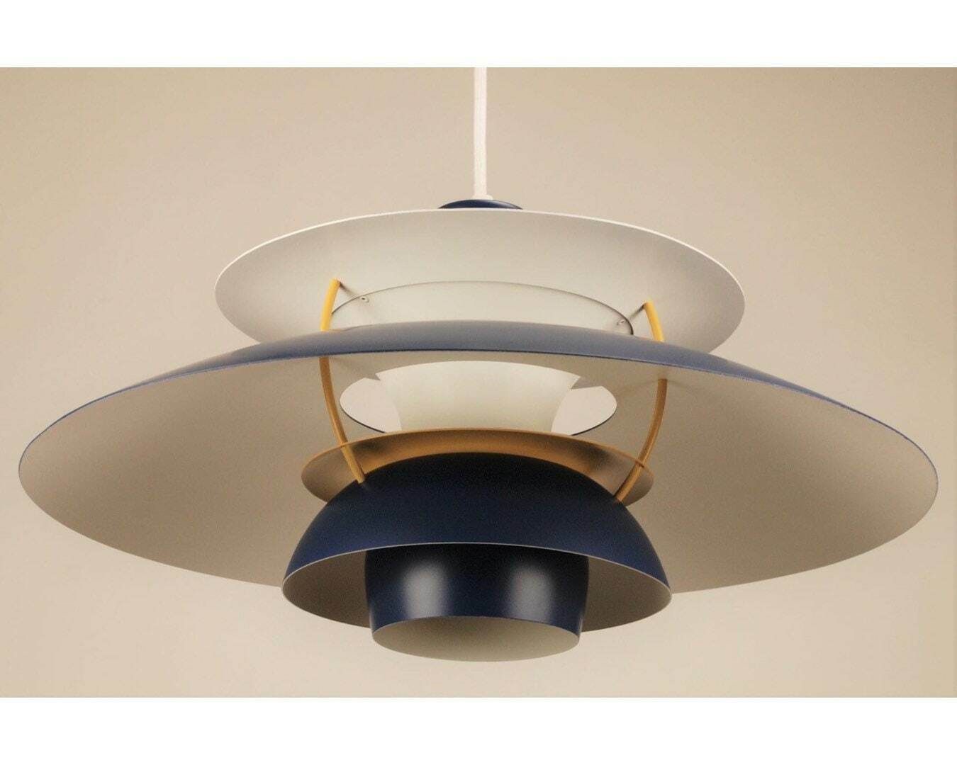 Vintage 1970’s Ph5 In Cobalt Blue And Ocher Yellow | Original Louis Poulsen photo furniture