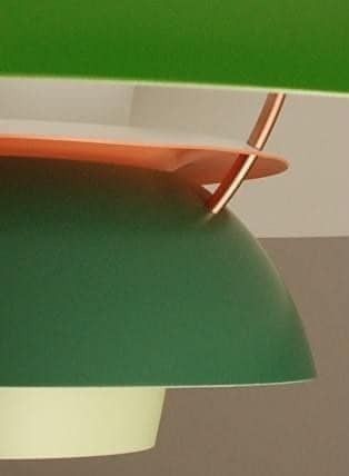 Custom Ph5 Louis Poulsen Pendant Light | Vintage 1970's '4 Shades Of Green' photo Lighting