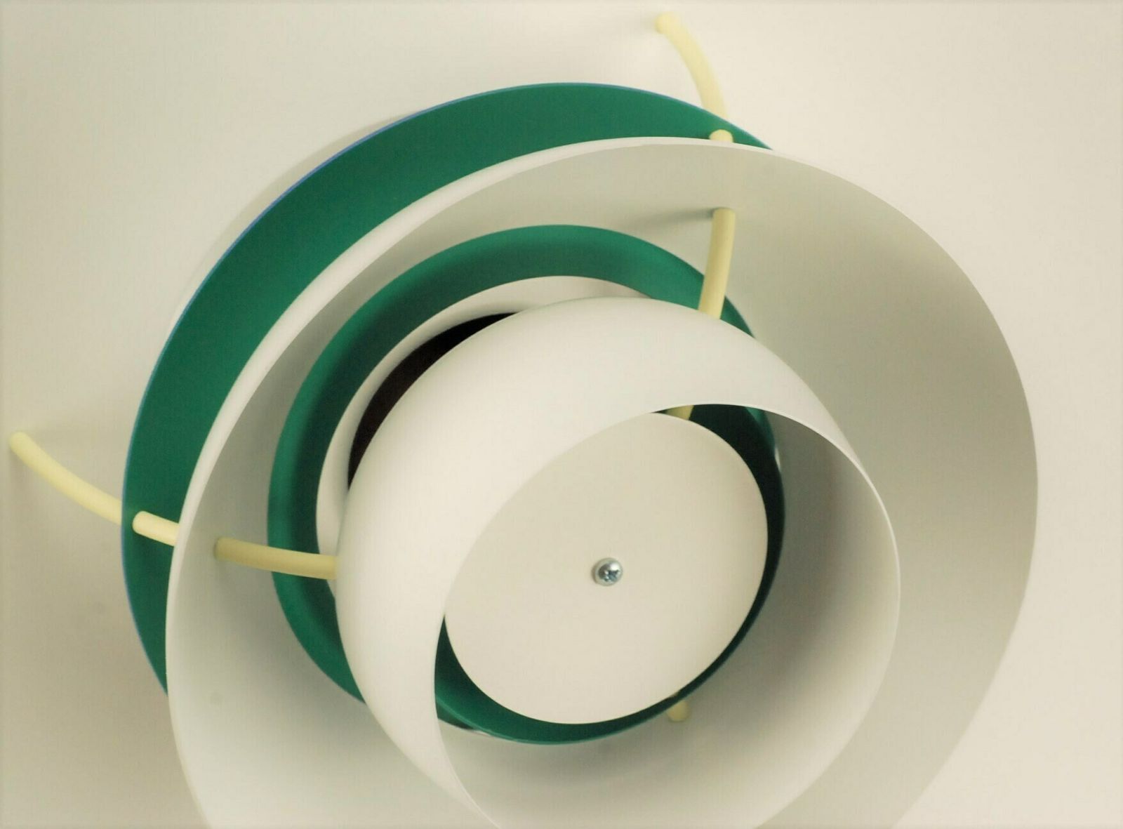 Louis Poulsen Ph5 Pendant Light   Design By Poul Henningsen | 'White With Turquoise Anti Glare Ring' photo vinterior